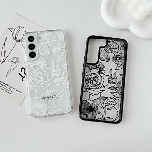 XIZYO Samsung Galaxy S22 az Esetben Virágos Rózsa Telefon Esetében Aranyos Esztétikai Telefon Esetében