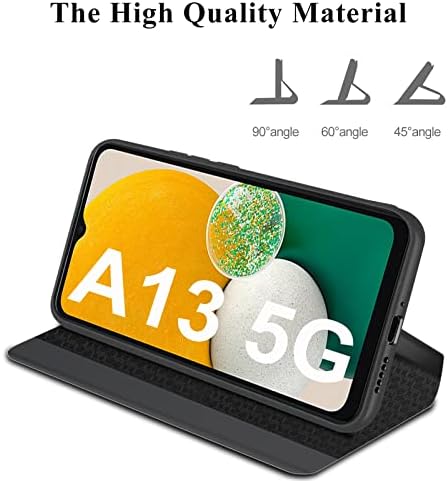 18eay A13 Esetben 5G Kompatibilis a Samsung Galaxy A13 Telefon Esetében Bőr Ultra Slim Galaxy A13 PC Fekete