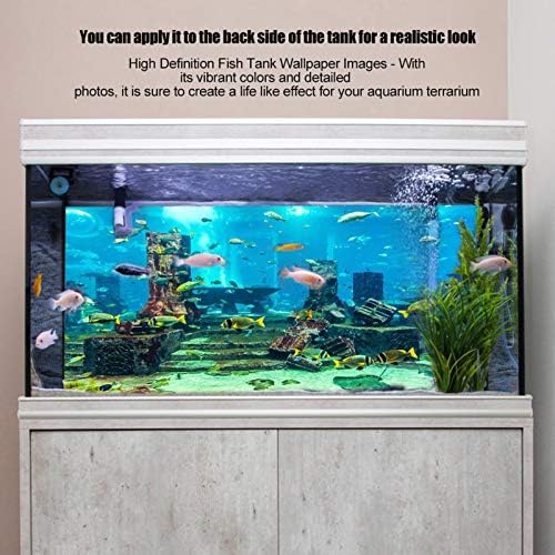 Akvárium Poszter, Víz alatti Város Romjai, Háttérben Matrica Sűrűsödik PVC Ragasztó Hátteret akvárium
