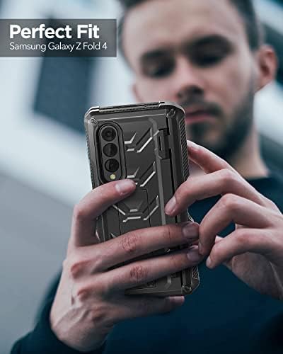 VIKEVINN Kompatibilis Galaxy Z Fold 4 Esetben Hajtsa 4 Esetben a Zsanér Védelem & Screen Protector & Kitámasztó,
