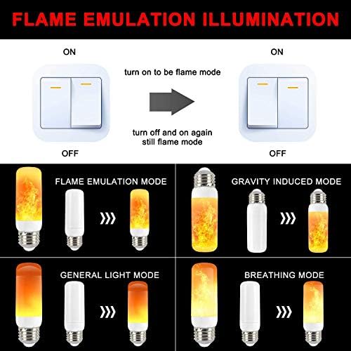 LED Láng Hatású Izzók, E26 Bázis 4 Világítási Mód Szimulált Tűz Izzó, Emuláció/Általános/Lélegzik/Gravitációs