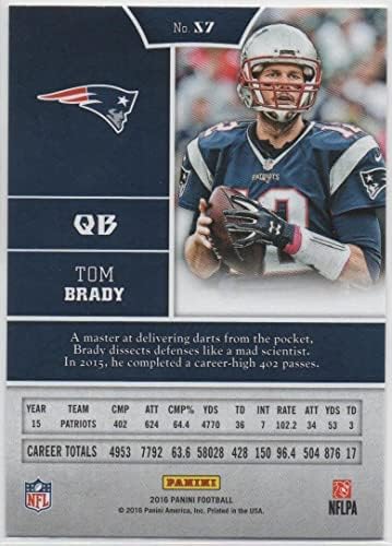 Tom Brady Panini Focis Sorozat Menta Kártya 57 Elképzelni Őt a Kék New England Patriots Jersey