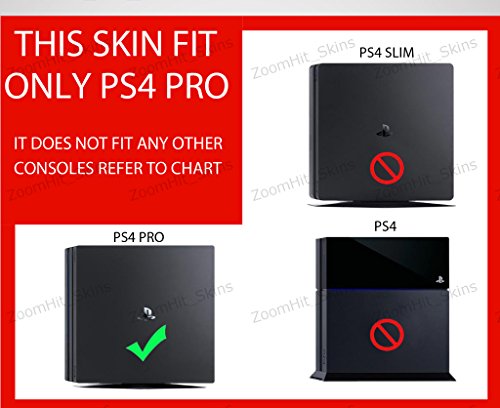 ZoomHit Ps4 PRO Playstation 4 PRO Konzol Bőr Matrica, Piros, Fehér, + 2 Vezérlő Bőr Set (Pro esetén)