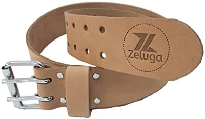 Zeluga ZL208 2a. Nagy teherbírású Preminum Minőségű gabona Bőr Felső Munka Öv, Természetes