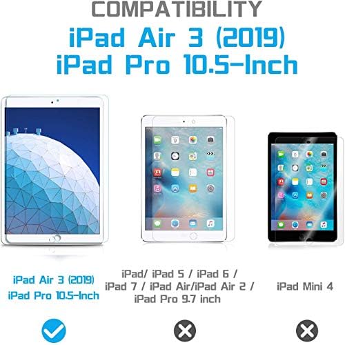 TANTEK [2-Pack képernyővédő fólia az iPad 3 (2019) 10.5 cm / iPad Pro 10.5 (2017),Edzett Üveg Film,Ultra