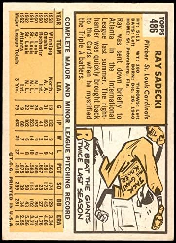 1963 Topps 486 Ray Sadecki St. Louis Cardinals (Baseball Kártya) EX+ Bíborosok