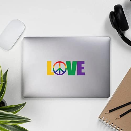 Büszkeség, Szeretet, Béke LGBTQ Matricák Leszbikus Büszkeség LGBTQ Szivárvány Támogató Laptop Matrica
